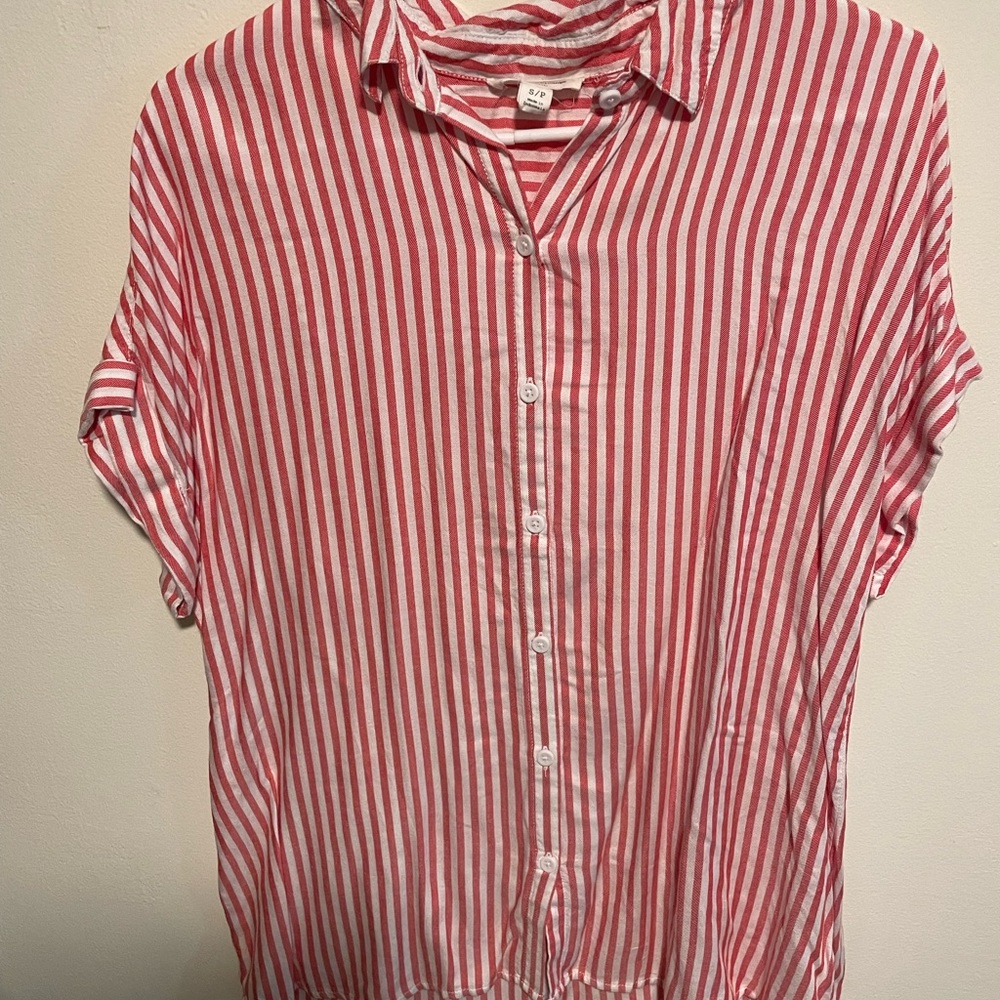 Beach Lunch Lounge Stripped Button Down